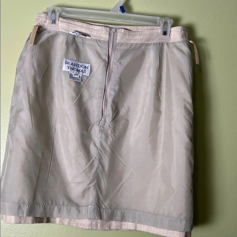 Brandon Thomas Cream Pencil Skirt